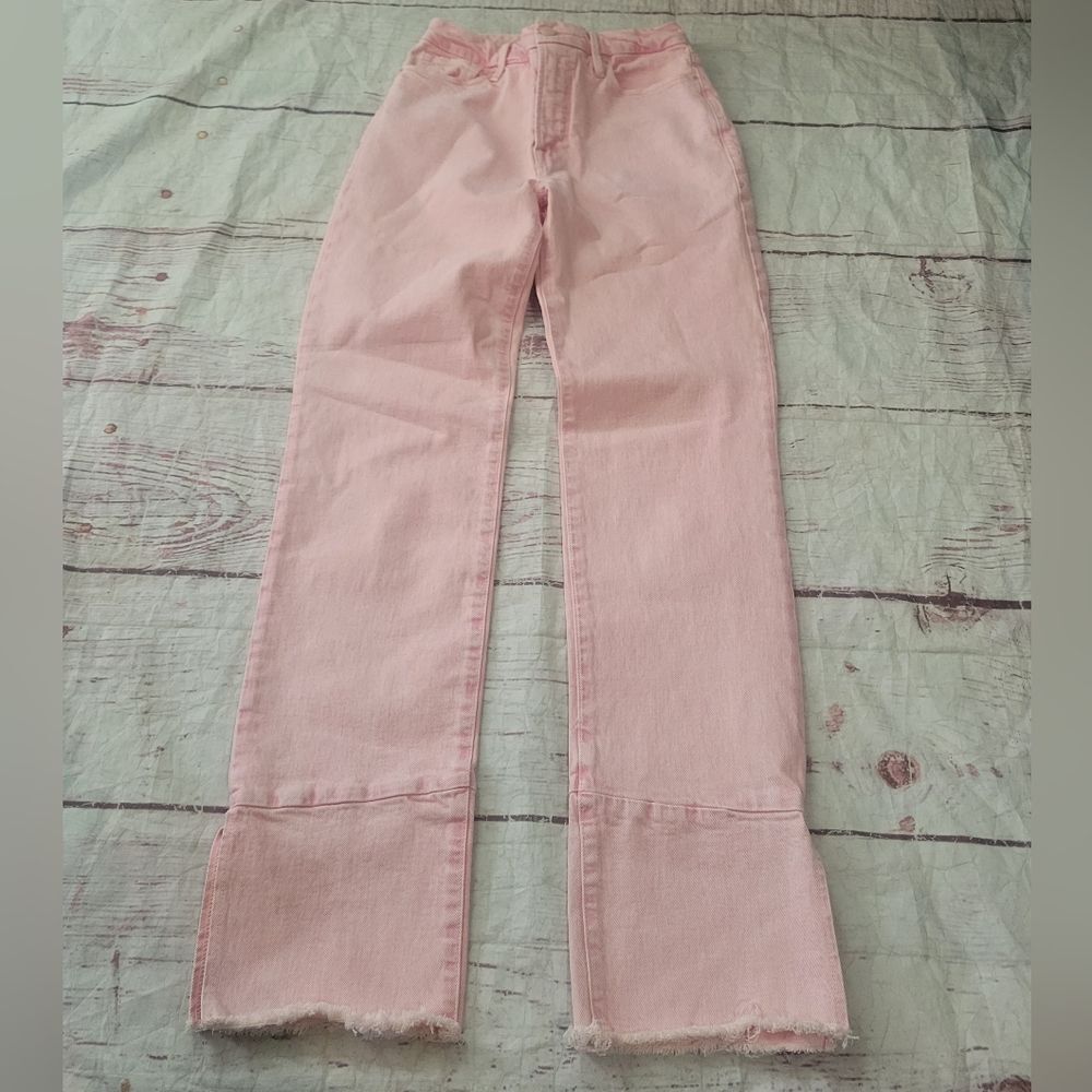 Good American Pink Boyfriend Jeans